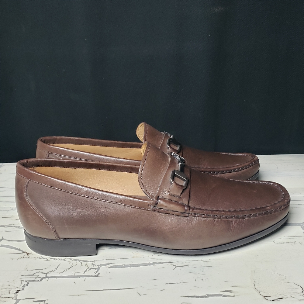 Peter Millar Crown Leather Horse-Bit Loafers (style ME0F51) - Men's size 10 M - Picture 2 of 13
